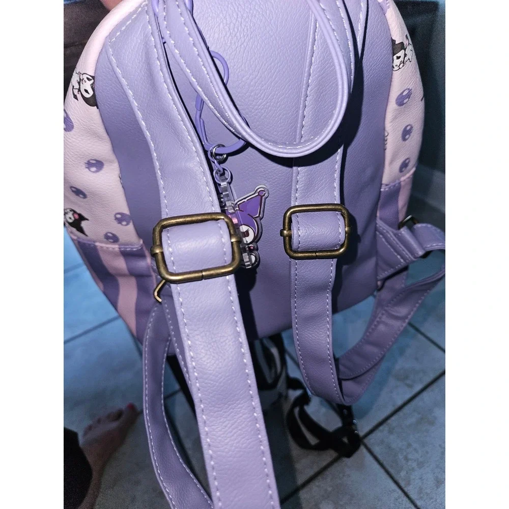 Loungefly Sanrio Kuromi Mini Backpack Purple Striped Character Print Bag